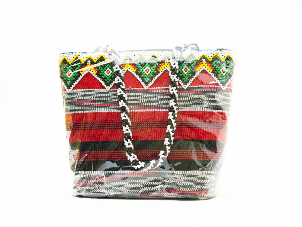 インドネシア 手織り布 ビーズ トートバッグ ダヤック族 エスニック アジアン雑貨 ハンドバッグ 民族柄 織物 テヌン ビーズワーク 肩掛け A4収納可（※サイズによる）一点もの ハンドメイド ギフト 贈り物